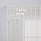 MIULEE 2 Panels Solid Color Sheer Window Curtains Elegant Window Voile Panels/Drapes/Treatment for Bedroom Living Room (54 X 102 Inches Ivory)