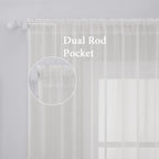 MIULEE 2 Panels Sheer Curtains for Living Room 54 X 102 Inches Ivory