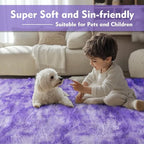 Small Rug Throw Rugs for Bedroom, Mini Area Rug, Fluffy Purple Carpet, Affordable Door Entryway Indoor Inside Front Entrance Dog 2x3 Mat, Home Decor Aesthetic(2 x 3, Purple Starry)