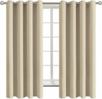 BGment Room Darkening Curtains 63 Inches Long - Grommet Thermal Insulated Drapes Window Treatment Curtains for Bedroom, 2 Panels, 52 x 63 Inch, Beige
