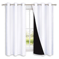 NICETOWN Pure White 100% Blackout Lined Curtains, 2 Thick Layers Completely Blackout Window Treatment Panels Thermal Insulated Drapes for Kitchen (1 Pair, 42-inch Width x 63-inch Length Each Panel)