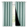 NICETOWN Aqua Blue 100% Blackout Lined Curtains, 2 Thick Layers Completely Blackout Window Treatment Thermal Insulated Drapes for Kitchen/Bedroom (1 Pair, 52" Width x 63" Length Each Panel)