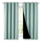NICETOWN Aqua Blue 100% Blackout Lined Curtains, 2 Thick Layers Completely Blackout Window Treatment Thermal Insulated Drapes for Kitchen/Bedroom (1 Pair, 52" Width x 63" Length Each Panel)
