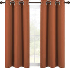 NICETOWN Modern Blackout Curtains Noise Reducing, Thermal Insulated and Privacy Room Darkening Drape Panels for Boy's Guest Room Door Small Window (Burnt Orange, 2 Panels, W42 x L54 -Inch)