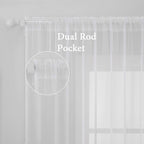 MIULEE White Window Sheer Curtains 2 Panels Width 38 x Length 72 Inches