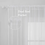 MIULEE 2 Panels White Sheer Curtains for Living Room 54 X 54 Inches
