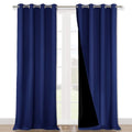NICETOWN 100% Blackout Blinds, Laundry Room Decor Window Treatment Curtains, Thermal Insulated Energy Smart Drapes and Draperies for Villa, Hall and Studio, Royal Blue, Set of 2, 52 inches x 95 inches