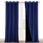 NICETOWN 100% Blackout Curtains 108 inches Long, Noise Reduction Window Treatment Curtains, Thermal Insulated Energy Smart Drapes and Draperies for Apartment Decor, Royal Blue, Set of 2, 52 inches W