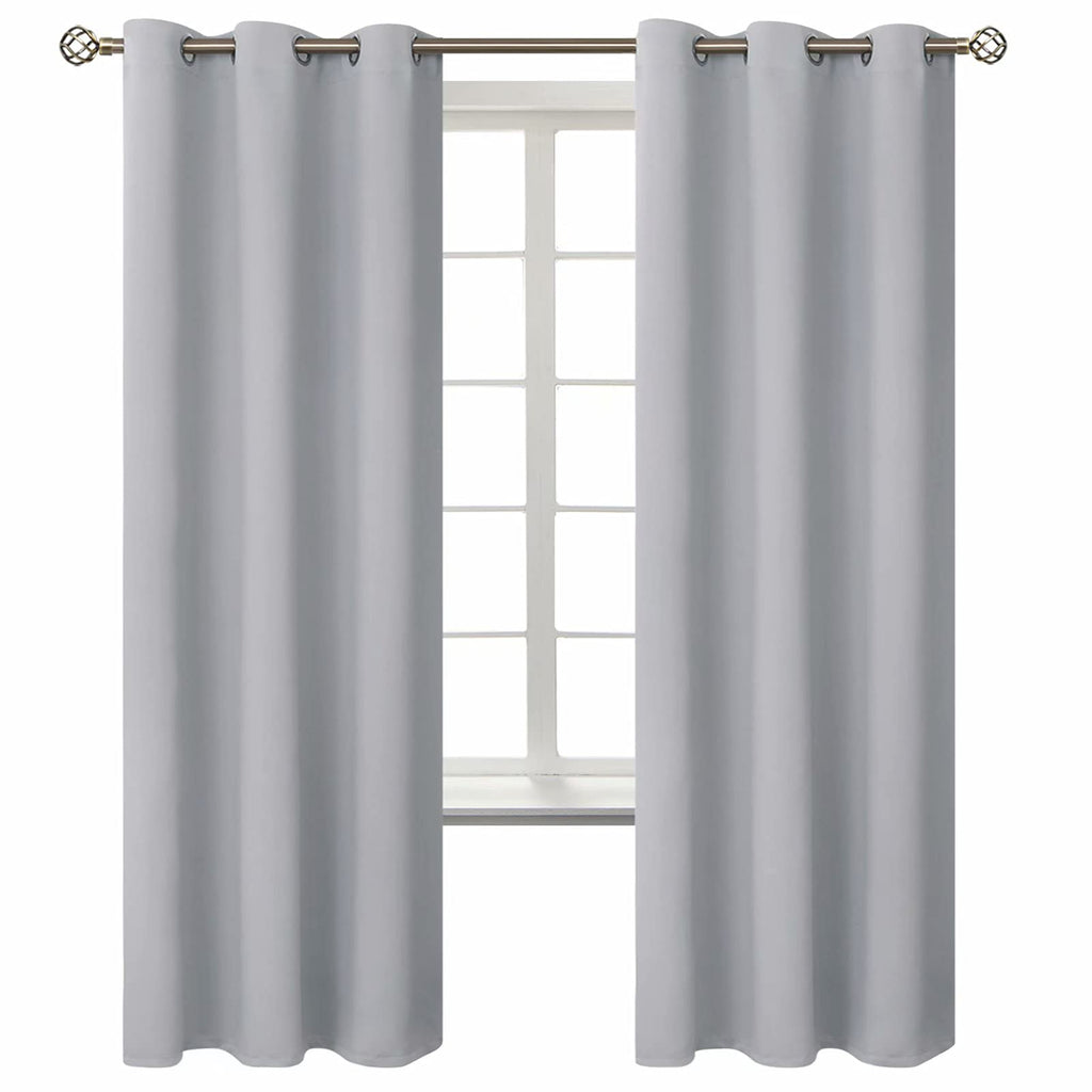 BGment Room Darkening Curtains 72 Inches Long - Grommet Thermal Insulated Drapes Window Treatment Curtains for Bedroom, 2 Panels, 42 x 72 Inch, Light Grey