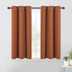 NICETOWN Burnt Orange Modern Blackout Curtains for Small Window, Thermal Insulated and Privacy Room Darkening Drape Panels for Boy's Guest Room Door Short Window (2 Panels, W42 x L45 -Inch)