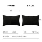 MIULEE Black Decorative Lumbar Throw Pillow Covers 12x20 Inch 2 Pack
