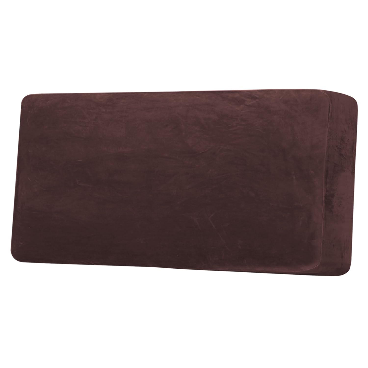 H.VERSAILTEX Velvet Stretch Individual Couch Cushion Cover Plush Cushion Slipcover for Loveseat Sofa Cushion Furniture Protector Seat Cushion Sofa Cover (1 Piece Sofa Cushion Cover, Brown)