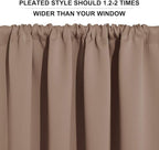 RYB HOME Blackout Curtains for Bedroom Living Room 63 inches Long, Thermal Insulated Privacy Rod Pocket Drapes for Nursery Office Home Theater, Width 34 by Length 63, Mocha, 2 Panels