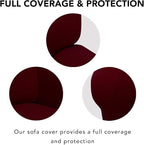 PureFit Super Stretch Sofa Slipcover – Spandex Non Slip Soft Couch Sofa Cover, Washable Furniture Protector with Non Skid Foam and Elastic Bottom for Kids, Pets (Oversized, Wine)