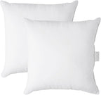 LANE LINEN 26x26 White Throw Pillow Inserts – Pack of 2 White, Fluffy Decorative Insert for Throw Pillow Covers, Perfect for Couch, Bed, Outdoor Use, and Elegant Sofa or Living Room Decor