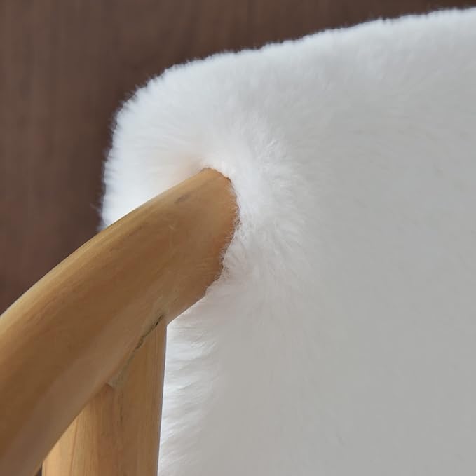 ORINOVA Fuzzy White Machine Washable Runner Faux Rabbit Furry Fur Rugs for Bedroom Plush Runner Rugs for Hallway 2x10 Rectangle Rug Home Décor