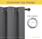 NICETOWN Blackout Curtains & Drapes for Bedroom, Grey, W34 x L40, Set of 2, Triple Weave Grommet Top Thermal Insulated Light Blocking Panels for Bathroom/Living Room