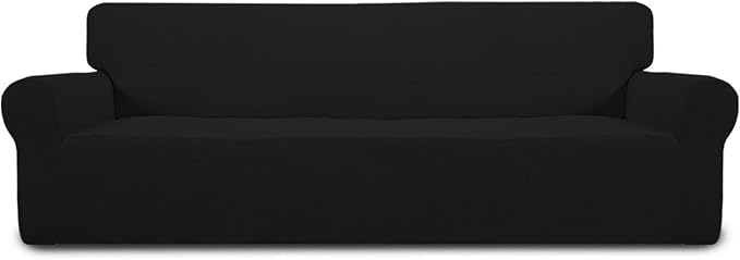 Easy-Going Stretch 4 Seater Oversized Sofa Couch Cover Black