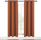 NICETOWN Modern Blackout Curtains Noise Reducing, Thermal Insulated and Privacy Room Darkening Drape Panels for Boy's Guest Room Door Window (Burnt Orange, 2 Panels, W42 x L72 -Inch)