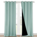NICETOWN 100% Blackout Blinds, Set of 2, 46" x 96", Aqua Blue, Laundry Room Decor Window Treatment Curtains for Large Patio Sliding Door, Thermal Insulated Curtains for Bedroom