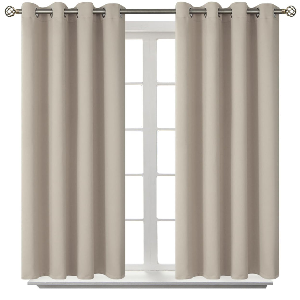 BGment Short Curtains for Small Window 54 Inch Long - Camel 2 Panels