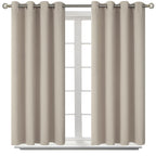 BGment Short Curtains for Small Window 54 Inch Long - Camel 2 Panels