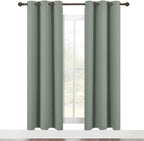 NICETOWN Modern Blackout Curtains Noise Reducing, Thermal Insulated and Privacy Room Darkening Drape Panels for Boy's Guest Room Door Window (Greyish Green, 2 Panels, W42 x L72 -Inch)