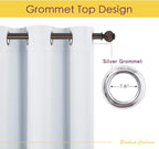 NICETOWN Room Darkening Window Curtain Panels, Easy-Care Solid Thermal Insulated Grommet Room Darkening Draperies/Drapes for Bedroom (2 Panels, 42 by 72, Platinum-Greyish White)