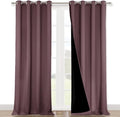 NICETOWN 100% Blackout Curtains for Windows, Dry Rose, Pack of 2, 52 inches W x 120 inches L, Super Heavy-Duty Black Lined Total Darkness Drapes for Bedroom, Privacy Assured Window Treatment for Patio
