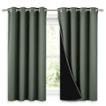 NICETOWN 100% Blackout Curtains 54 inches Long, Double-Deck Completely Blackout Window Treatment Thermal Insulated Lined Drapes for Small Window (Dark Mallard, 1 Pair, 52 inches Width Each Panel)