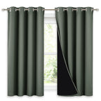 NICETOWN 100% Blackout Curtains 54 inches Long, Double-Deck Completely Blackout Window Treatment Thermal Insulated Lined Drapes for Small Window (Dark Mallard, 1 Pair, 52 inches Width Each Panel)