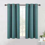 NICETOWN Blackout Window Curtains 60 inch Length 2 Panels, 34 x 60 Inch, Sea Teal, Grommet Top Room Darkening Thermal Insulated Solid Vertical Drapes for Bedroom/Kid Room
