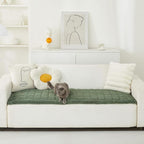 Couch Cover for Dogs Washable, Fuzzy Pet Couch Covers for 3 Cushion Sofa Pet Friendly, Non Slip Sofa Cover (Green, 23.6" x 47"/60 x 120cm)