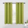 NICETOWN Blackout Curtain Panels for Bedroom, 2 Panels, Fresh Green, W42 x L40-inch, Thermal Insulated Grommet Top Blackout Draperies and Drapes for Basement