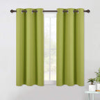 NICETOWN Blackout Curtain Panels for Bedroom, 2 Panels, Fresh Green, W42 x L40-inch, Thermal Insulated Grommet Top Blackout Draperies and Drapes for Basement