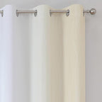 Estelar Textiler Full Room Darkening Blackout Curtains 72 Inch Length 2 Panels Set, Ombre Greyish White and Beige Thermal Insulated Full Light Blocking Grommet Blackout Drapes for Bedroom, 42Wx72L