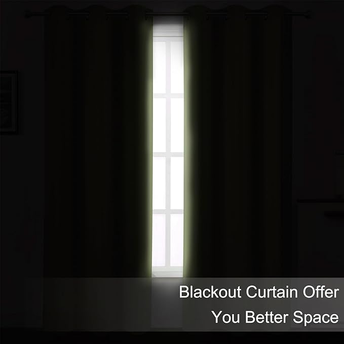 LEMOMO Sage Green Thermal Blackout Curtains/42 x 84 Inch/Set of 2 Panels Room Darkening Curtains for Bedroom