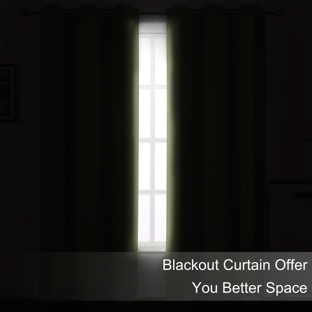 LEMOMO Sage Green Thermal Blackout Curtains/52 x 72 Inch/Set of 2 Panels Room Darkening Curtains for Bedroom