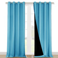 NICETOWN 100% Blackout Curtains for Windows, Pack of 2, Teal Blue, 52" W x 120" L, Super Heavy-Duty Black Lined Total Darkness Drapes for Bedroom, Privacy Assured Window Treatment for Patio