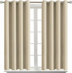 BGment Room Darkening Curtains 45 Inches Long - Grommet Thermal Insulated Drapes Window Treatment Curtains for Bedroom, 2 Panels, 52 x 45 Inch, Beige