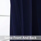 Yakamok Navy Blackout Curtains for Bedroom Window Treatment Boys Girls Kids Bedroom Curtains Thermal Insulated Grommet Blackout Curtain Panels for Living Room - 52" W by 84" L, Navy, 1 Panel