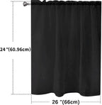 SpaceDresser Basic Rod Pocket Sheer Voile Window Curtain Panels Black 1 Pair 2 Panels 26 Width 24 Inch Long for Kitchen Bedroom Children Living Room Yard（Black，26Wx 24L）
