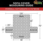 Easy-Going Reversible Couch Cover for 3 Cushion Couch Sofa Cover for Dogs Water Resistant Furniture Protector Cover with Foam Sticks Elastic Straps for Pet Cat (Sofa, Coffee/Ivory)