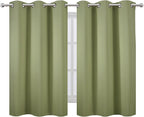 LEMOMO Sage Green Blackout Curtains/38 x 54 Inch/Set of Two Panels Grommet Living Room Curtains