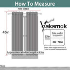 Yakamok Light Blocking Window Blackout Curtains Thermal Insulated Room Darkening Drapes for Bedroom,Solid Grommet Top Window Panels, 52x45 Inch, Purple, One Pair