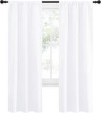 NICETOWN White Curtains 50% Blackout White Curtain Set, Modern Design Solid Rod Pocket Draperies/Drapes for Living Room, Window Dressing for Patio Door (2 Panels, 34 by 72)