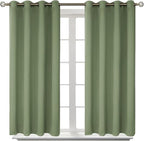 BGment Room Darkening Curtains 45 Inches Long - Grommet Thermal Insulated Drapes Window Treatment Curtains for Bedroom, 2 Panels, 52 x 45 Inch, Grass Green