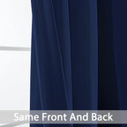 Yakamok Blackout Curtains Room Darkening Thermal Insulated with Grommet Window Curtain for Bedroom/Living Room(62Wx84L, Navy Blue, 2 Panels)