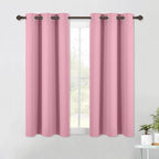 NICETOWN Blackout Window Curtains 60 inch Length 2 Panels, 34 x 60 Inch, Rouge Pink, Grommet Top Room Darkening Thermal Insulated Solid Vertical Drapes for Bedroom/Kid Room