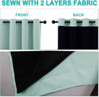 NICETOWN Aqua Blue 100% Blackout Curtain Set, Thermal Insulated & Energy Efficiency Window Draperies for Guest Room, Full Shading Panels for Shift Worker and Light Sleepers, 37W x 60L, 2 PCs